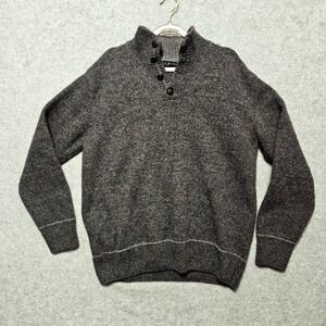 Daniele Blasi Mens L Gray Wool Blend Mock Neck Button Sweater Made in Italy‎